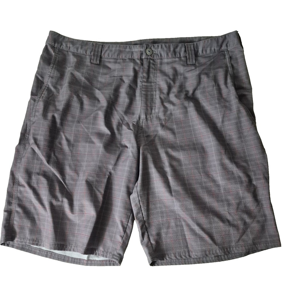 The North Face Shorts Chino Mens 38 Gray Plaid Flat Front Golf Hiking Outdoor